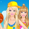 Meet Sporty Barbie and her sporty chic hip hopish closet and exercise with Barbie the art of dressing in a sophisticated blink sport outfit. Barbie is about to have a great time playing basketball with her friends and she needs to find a cool and fancy sport outfit to wear. Have a look in Sporty Barbie`s closet, try all the trendy sportish tops, overtops, shorts and sneakers on Barbie and figure out what sporty outfit she should wear this time. Don`t forget to style up her hair and to give her the basket ball! Have fun playing Sporty Barbie dress up game!